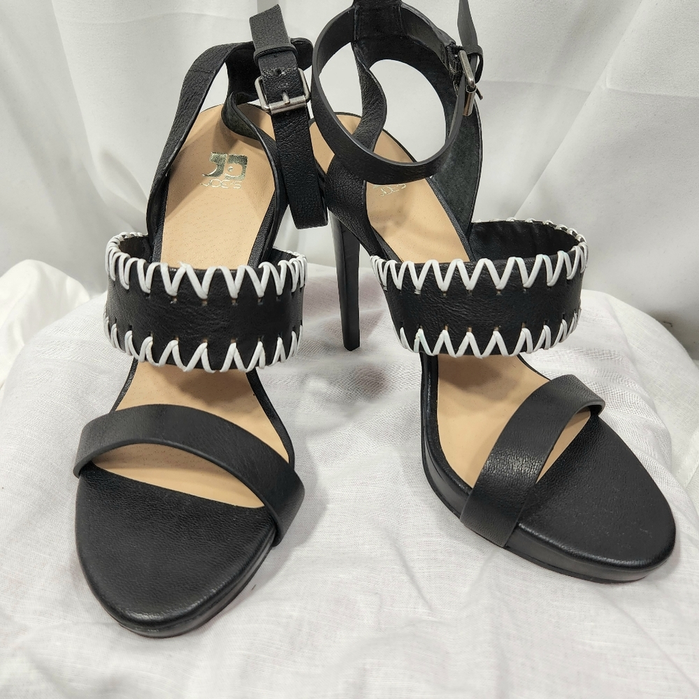 Joe's Jeans Black Rianna Strappy Heeled Dressy Sandals Size 8-1/2 M